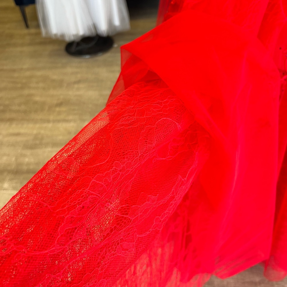 SHERRI HILL RED STRAPLESS CORSET A-LINE PROM DRESS 55760 SIZE 6 NWT PROM - Picture 7 of 12
